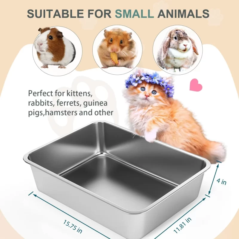 LIHONG-Stainless-Steel-Litter-Box-for-Cats-and-Rabits
