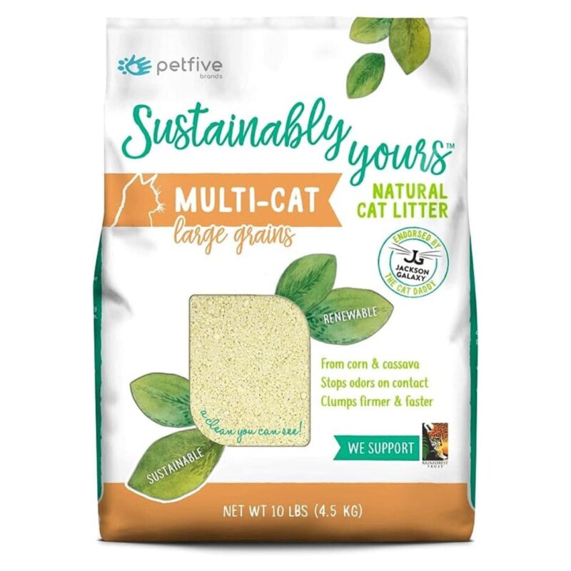 Sustainably Yours Natural Cat Litter, Large Grains