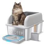Suzzipaws 8" Deep Stainless Steel Cat Litter Box with Lid