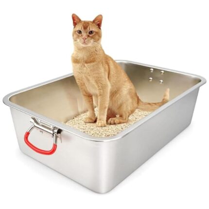 ULIGOTA Stainless Steel-Cat Litter Box