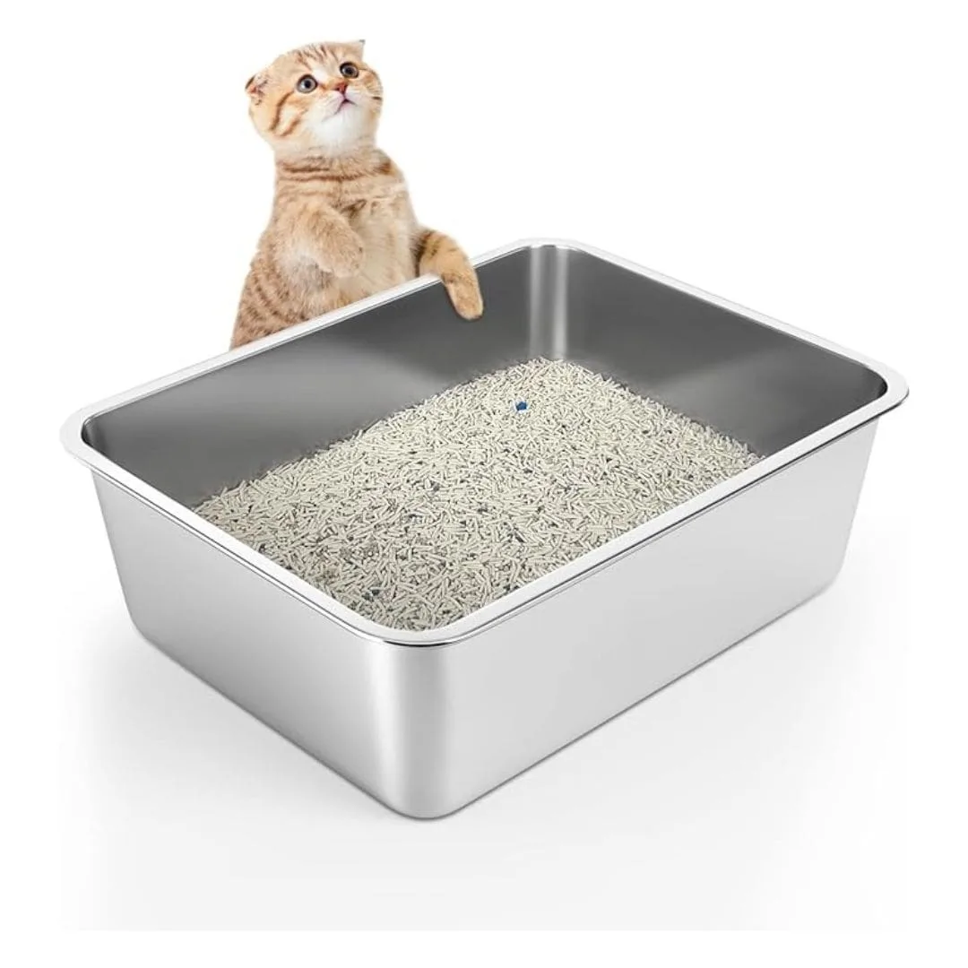 WENBOKMIN Stainless Steel Cat Litter Box WENBOKMIN Stainless Steel Cat Litter Box - Image 1