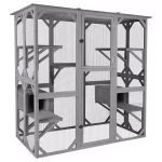 Aivituvin Cat House Outdoor Catio Kitty Enclosure with Super Large Door