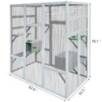 FEIYAW 63 Inch Wooden Outdoor Cat Enclosure