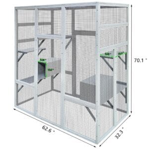 FEIYAW 63 Inch Wooden Outdoor Cat Enclosure