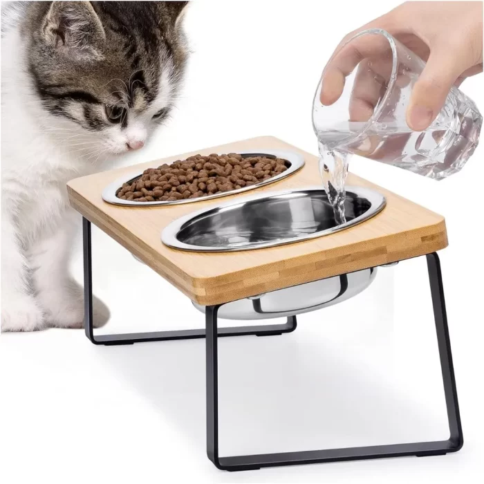 Loplurea Elevated Cat Bowls for Food and Water