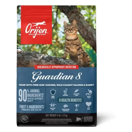 ORIJEN GUARDIAN 8 Dry Cat Food, Grain Free Cat Food for Adult Cats, With Chicken, Salmon and Rabbit