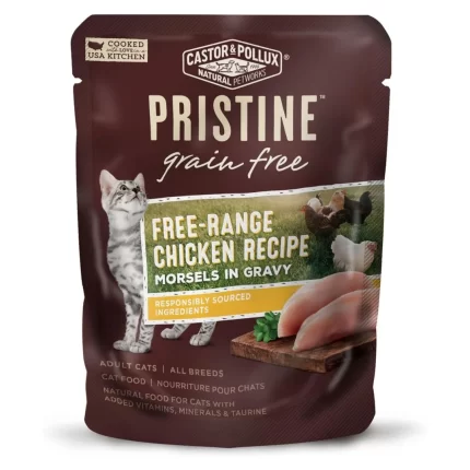 PRISTINE Free-Range Chicken Recipe Morsels In Gravy Wet Cat Food