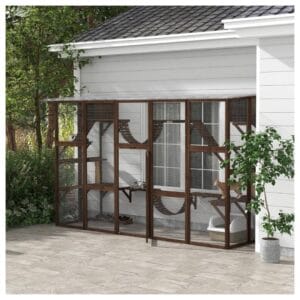 PawHut Cat Window Box Coffee Brown
