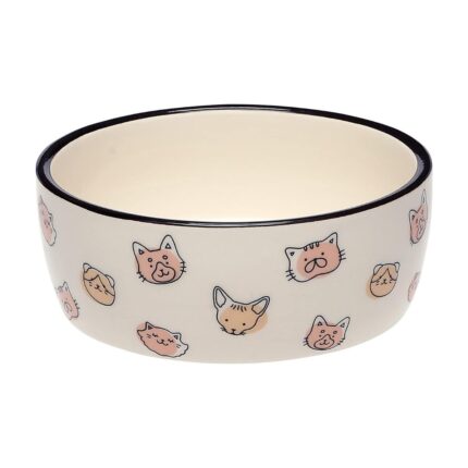Pearhead Cat Feeding Bowl - Cat Faces Design