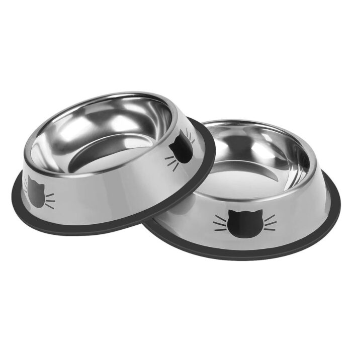 Serentive Stainless Steel Small Cat Food Bowls